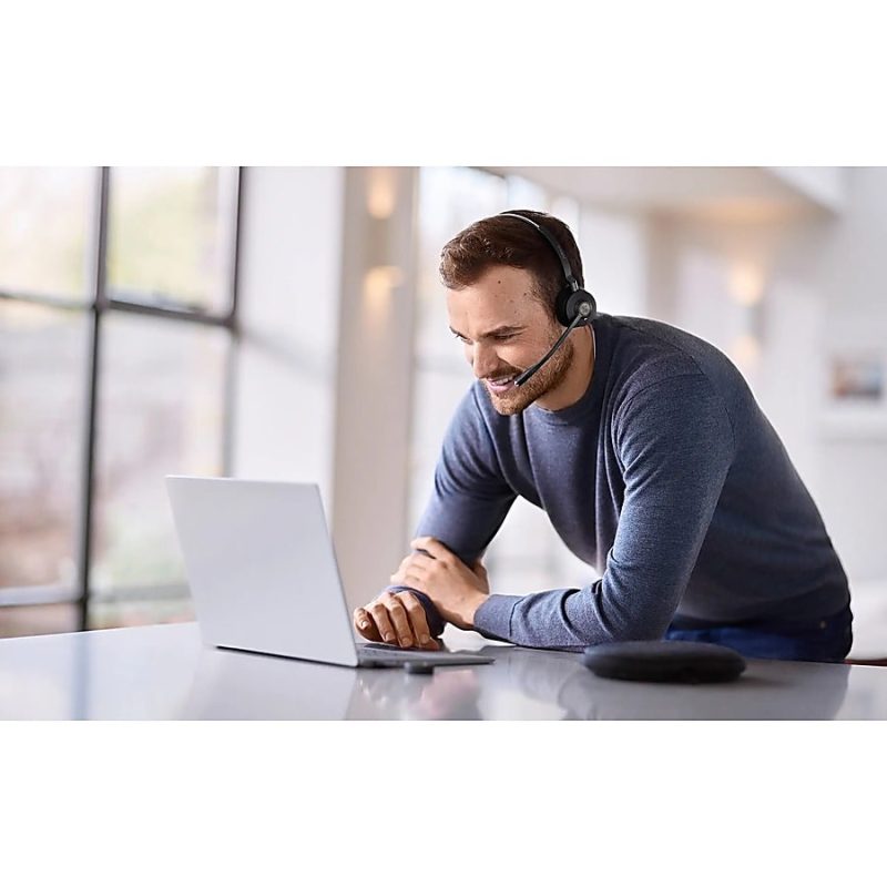 Jabra Engage 55 Headset - Stereo - USB Type A - Wireless - DECT - 492.1 ft - 40 Hz - 16 kHz - On-ear - Binaural - Open - Noise Cancelling, Uni-directional, MEMS Technology Microphone - Black - Image 9
