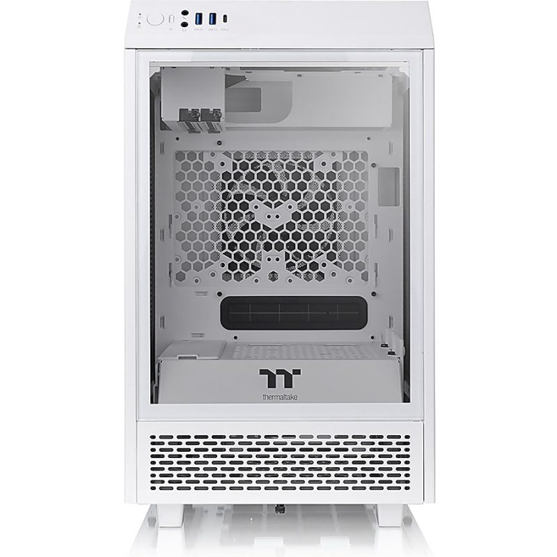 Thermaltake The Tower 100 Snow Mini Chassis - Mini-tower - Snow - SPCC, Tempered Glass - 4 x Bay - 2 x 4.72" x Fan(s) Installed - 0 - Mini ITX Motherboard Supported - 3 x Fan(s) Supported - Image 2