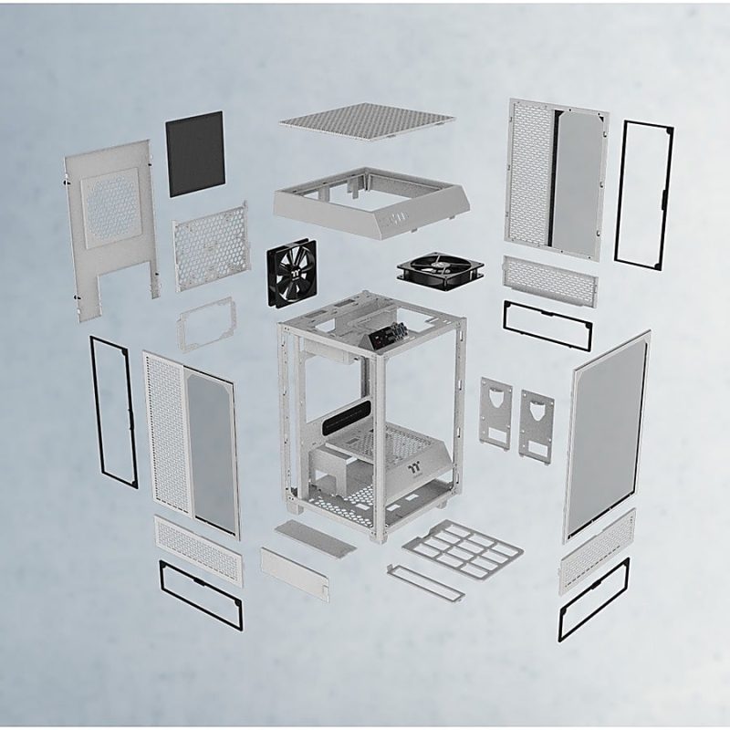 Thermaltake The Tower 100 Snow Mini Chassis - Mini-tower - Snow - SPCC, Tempered Glass - 4 x Bay - 2 x 4.72" x Fan(s) Installed - 0 - Mini ITX Motherboard Supported - 3 x Fan(s) Supported - Image 8