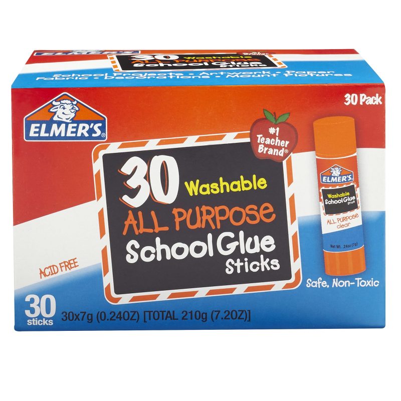 Elmer's® Glue Stick Classroom Pack, All-Purpose Clear, Box Of 30