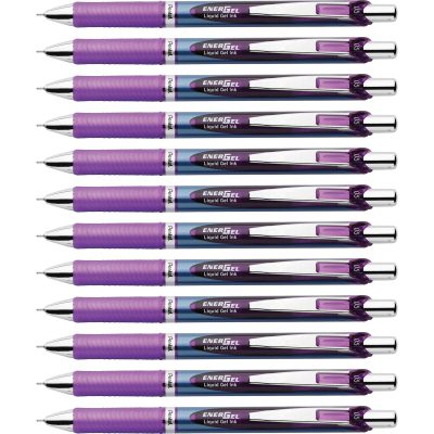 Pentel® EnerGel™ RTX Retractable Liquid Gel Pens, Fine Point, 0.5 mm, 54% Recycled, Blue, Pack Of 12 Pens - Violet,1