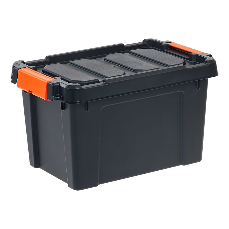 Iris® Remington Heavy Duty Store-It-All Totes, 5 Gallon, Black, Set Of 4 Totes - Image 2