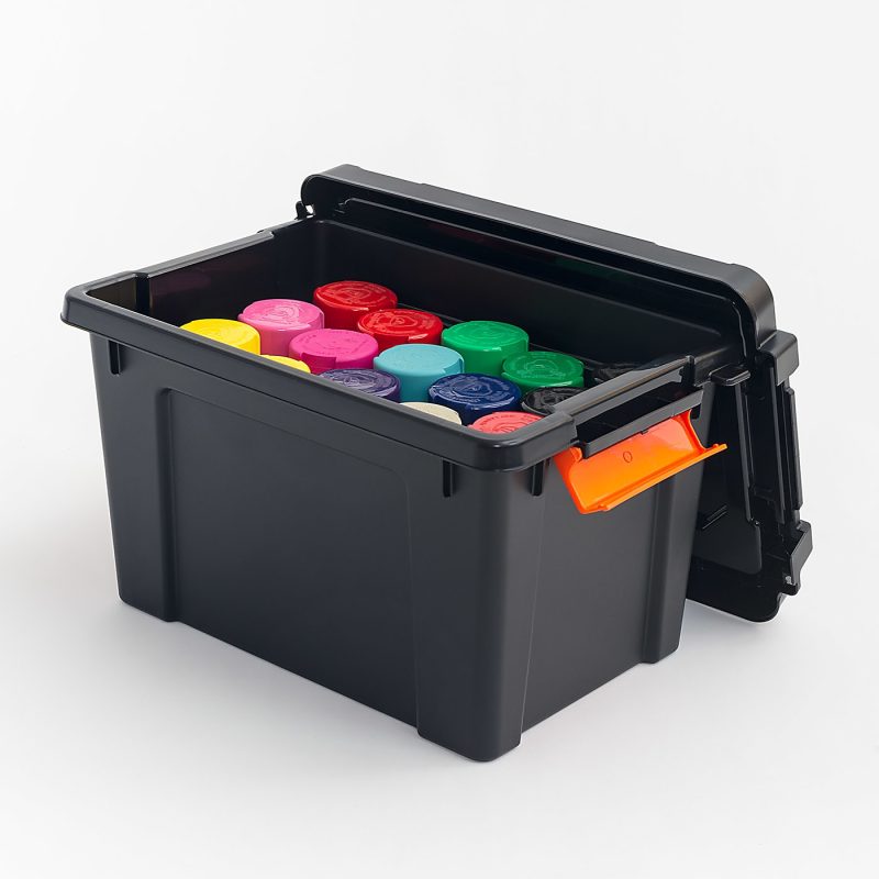 Iris® Remington Heavy Duty Store-It-All Totes, 5 Gallon, Black, Set Of 4 Totes - Image 8