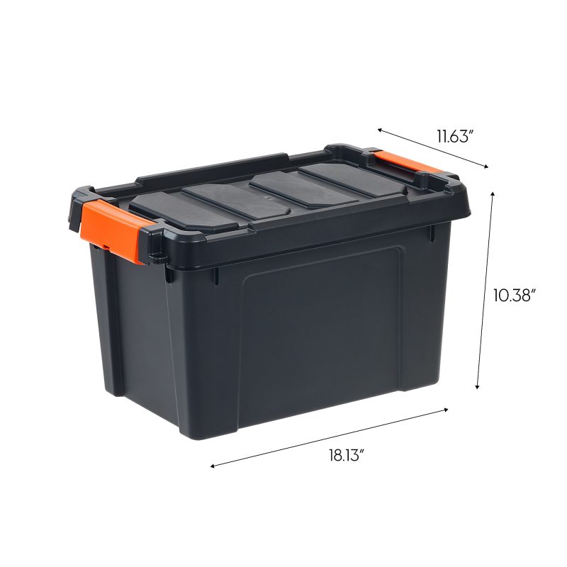 Iris® Remington Heavy Duty Store-It-All Totes, 5 Gallon, Black, Set Of 4 Totes - Image 9