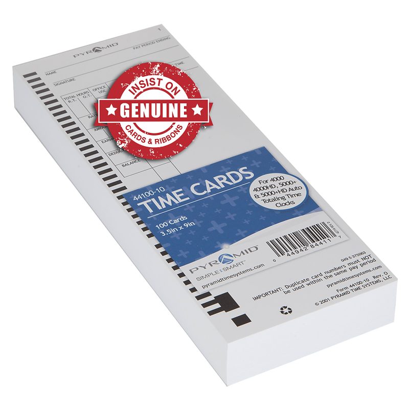 Pyramid™ 30% Recycled Time Cards For Pyramid Models 4000 & 5000, 9" x 3 1/2", Pack Of 100 - Image 2