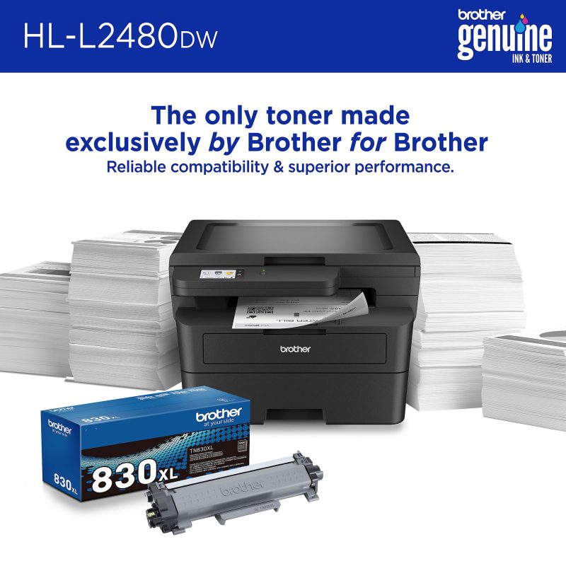 Brother HL-L2480DW Wireless Compact Monochrome Multi-Function Laser Printer, Copy & Scan, Refresh EZ Print Eligibility - Image 4