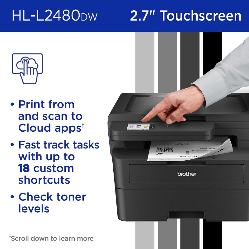 Brother HL-L2480DW Wireless Compact Monochrome Multi-Function Laser Printer, Copy & Scan, Refresh EZ Print Eligibility - Image 7