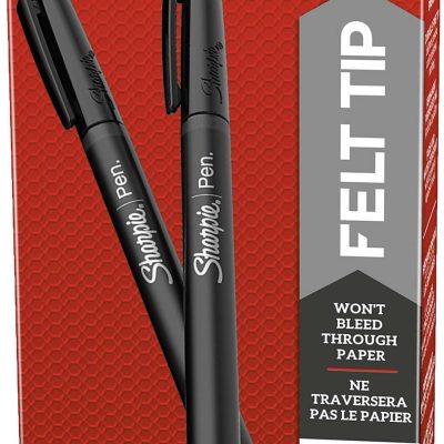 Sharpie® Fine-Point Pens, Fine Point, Black Barrels, Black Ink, Pack Of 12