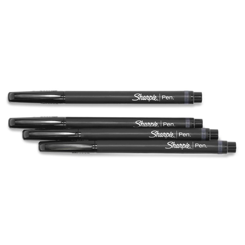 Sharpie® Fine-Point Pens, Fine Point, Black Barrels, Black Ink, Pack Of 12 - Image 4