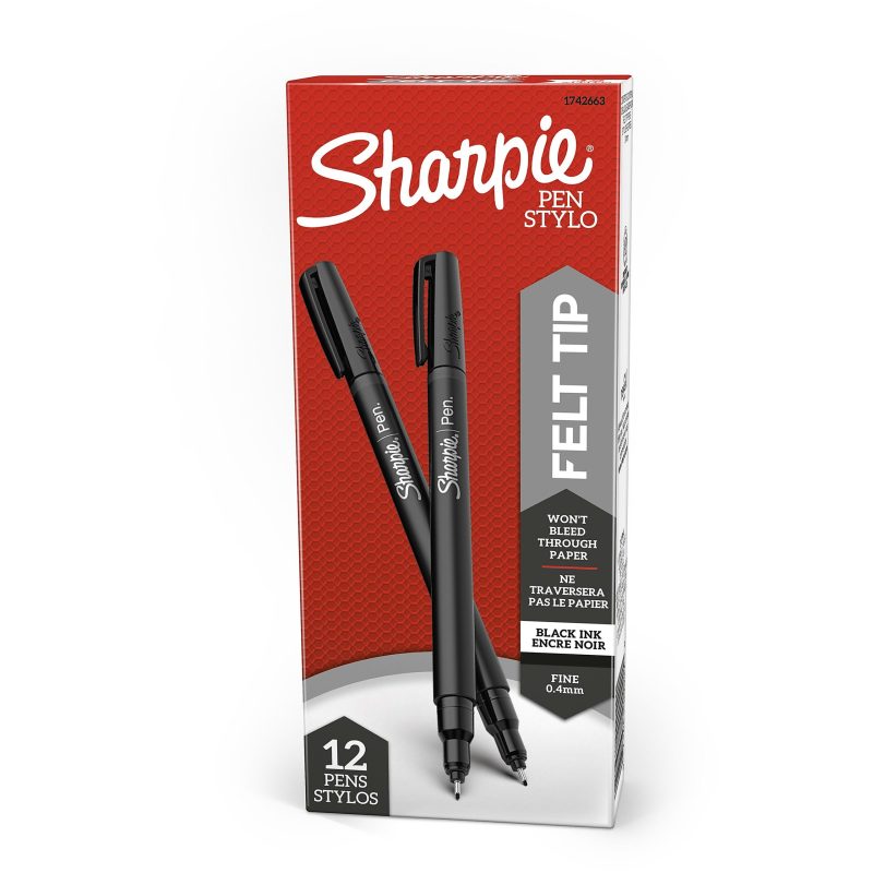 Sharpie® Fine-Point Pens, Fine Point, Black Barrels, Black Ink, Pack Of 12 - Image 6