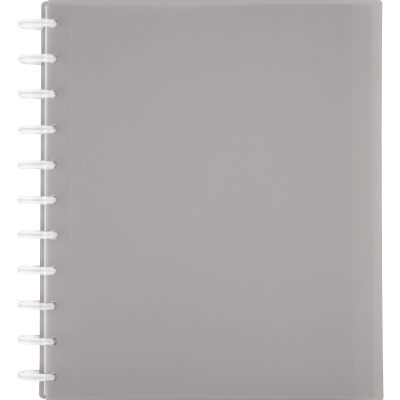 TUL® Discbound Student Notebook With Poly Cover, Letter Size, 3-Subject, Narrow Ruled, 75 Sheets, Gray