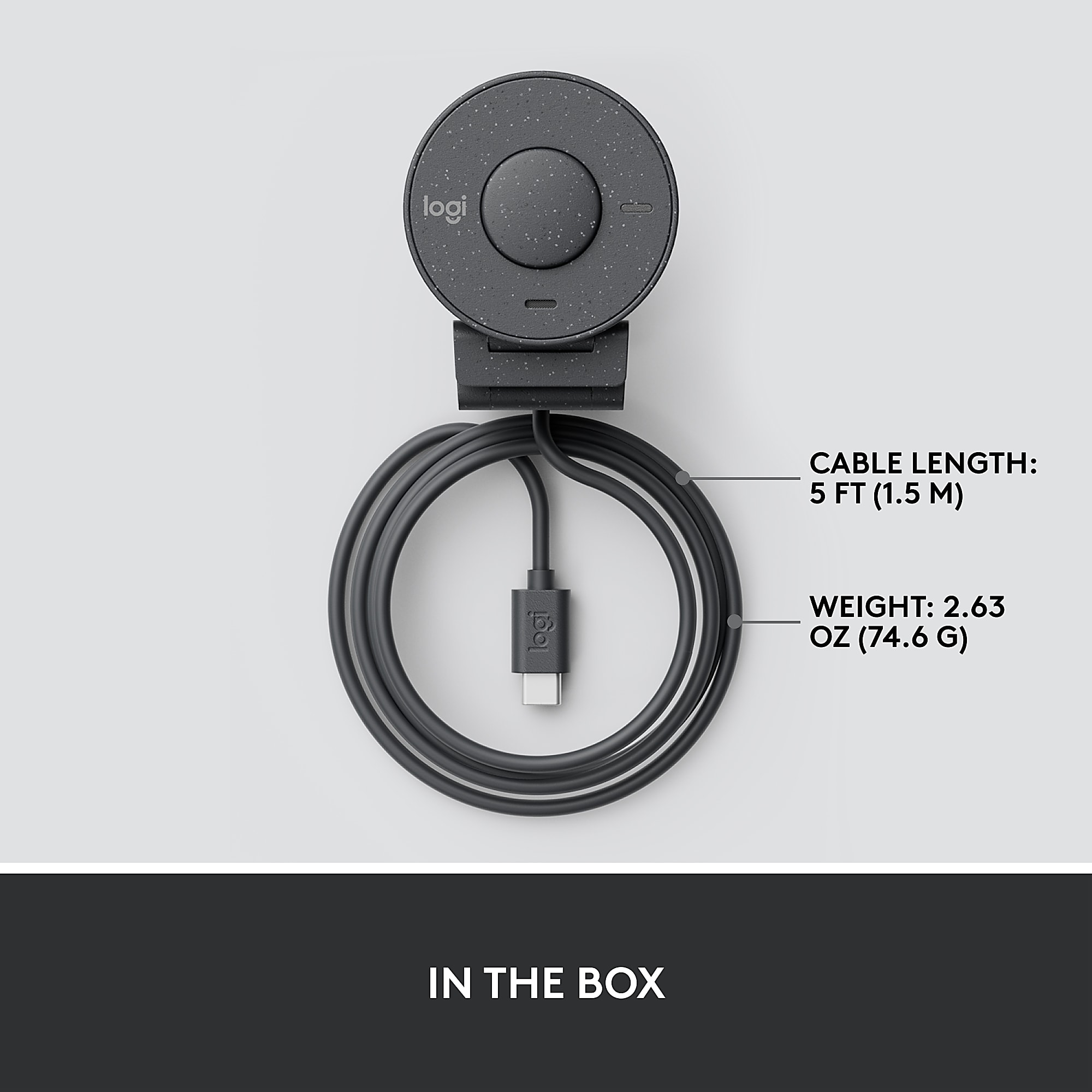 Logitech® Brio 300 HD Webcam With Privacy Shutter, Graphite - Image 9