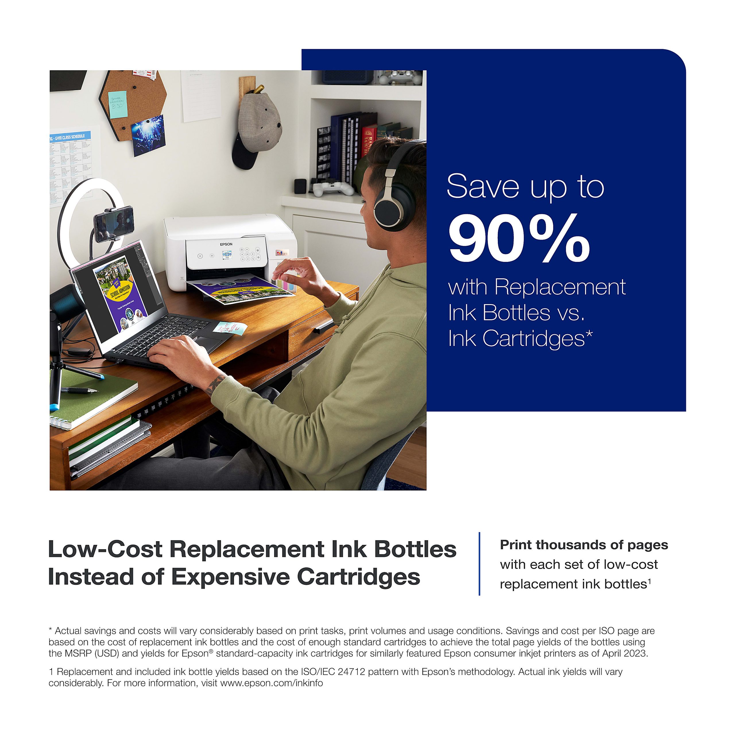 Epson® EcoTank ET-2800 All-in-One Supertank Color Printer, White - Image 2