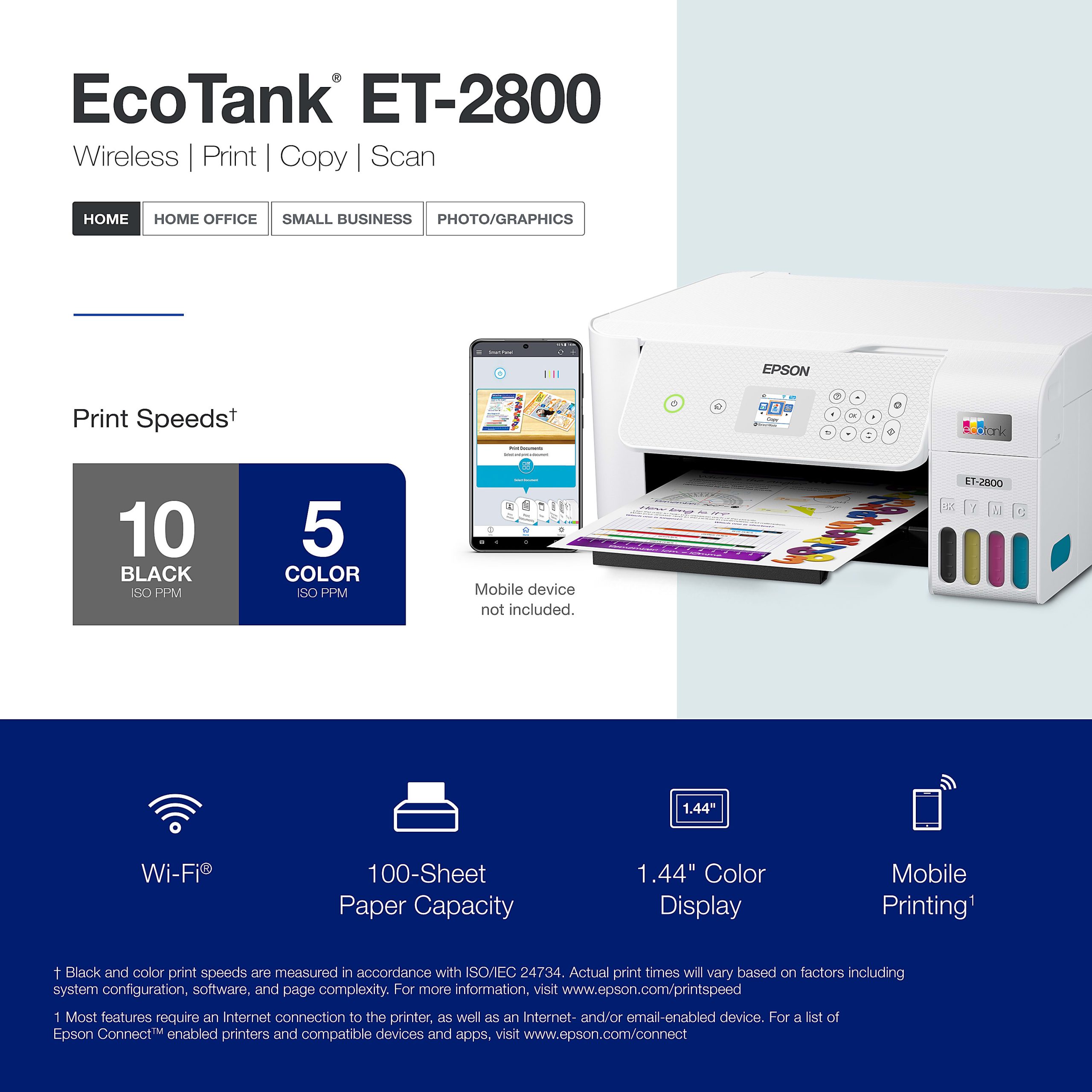 Epson® EcoTank ET-2800 All-in-One Supertank Color Printer, White - Image 5