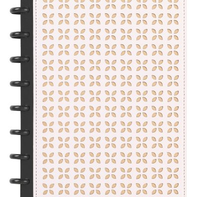 TUL® Discbound Notebook With Die-Cut Leather Cover, Junior Size, Narrow Ruled, 60 Sheets, Pink/Rose Gold
