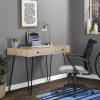 Realspace® Callay 42"W Writing Desk, Blonde Oak/Black - Image 7