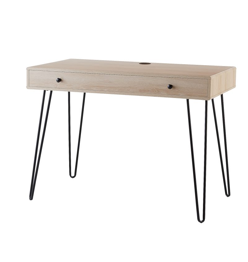 Realspace® Callay 42"W Writing Desk, Blonde Oak/Black - Image 11