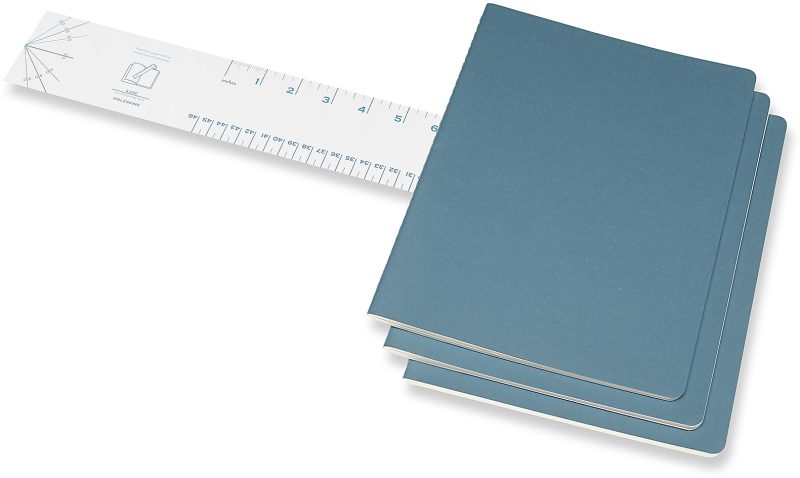 Moleskine Cahier Journals, Extra Large, 7.5" x 10", Ruled, 120 Pages, Brisk Blue, Set Of 3 Journals - Image 4