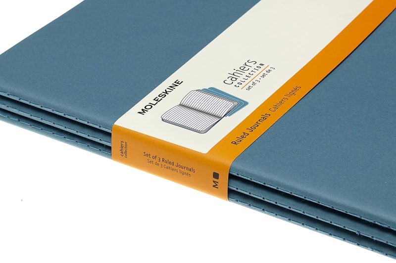 Moleskine Cahier Journals, Extra Large, 7.5" x 10", Ruled, 120 Pages, Brisk Blue, Set Of 3 Journals - Image 5