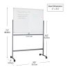 Mind Reader Magnetic Double-Sided Dry-Erase White Board with Base and Wheels, 73-1/2"H x 21"W x 49-1/2"H, White - Image 2