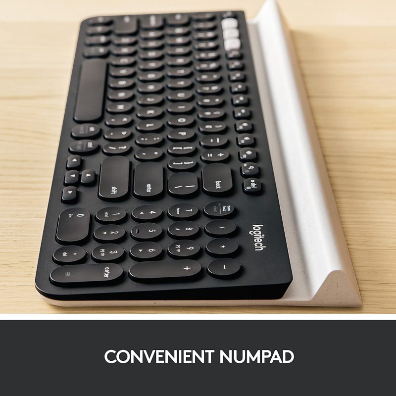 Logitech® K780 Multi-Device Wireless Keyboard, Full Size, Black/White, 920-008149 - Image 3