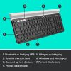 Logitech® K780 Multi-Device Wireless Keyboard, Full Size, Black/White, 920-008149 - Image 6