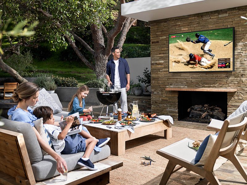 Samsung The Terrace LST7T QN55LST7TAF 54.6" Smart LED-LCD TV - 4K UHDTV - Titan Black - Quantum Dot LED Backlight - Bixby, Google Assistant, Alexa Supported - 3840 x 2160 Resolution - Image 3