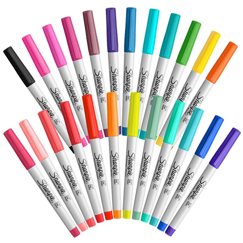 Sharpie® Glam Pop Permanent Markers, Ultra-Fine Point, Assorted Colors, Pack Of 24 Markers - Image 2