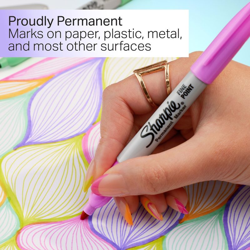 Sharpie® Glam Pop Permanent Markers, Ultra-Fine Point, Assorted Colors, Pack Of 24 Markers - Image 4