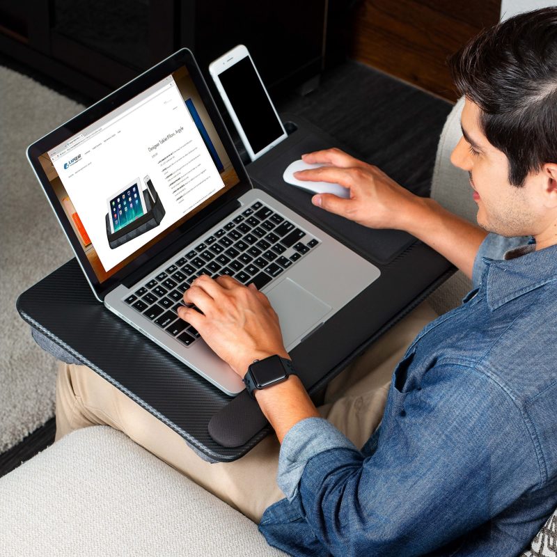 LapGear® Home Office Pro Lap Desk, 21.1” x 14” x 2.6”, Black Carbon - Image 2