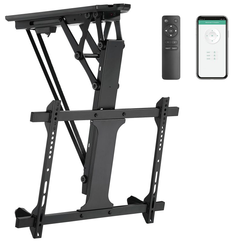 Mount-It! Motorized Ceiling 70" TV Mount With Remote and App Controller, Black