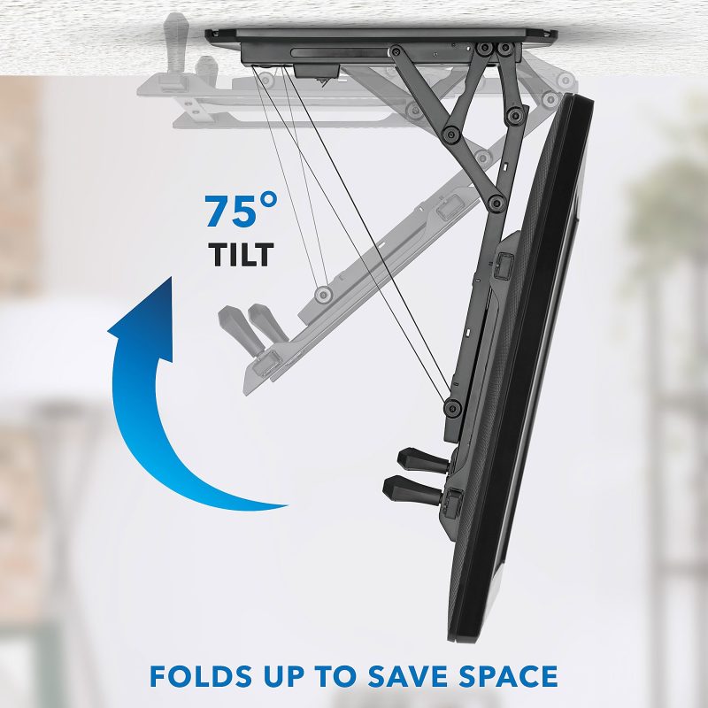 Mount-It! Motorized Ceiling 70" TV Mount With Remote and App Controller, Black - Image 5