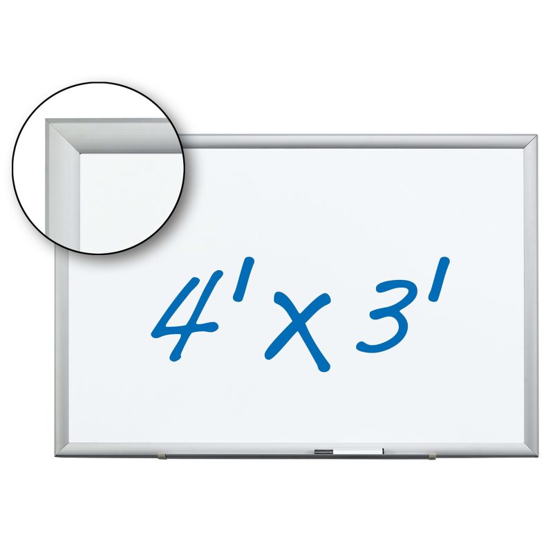 3M™ Porcelain Magnetic Dry-Erase Whiteboard, 36" x 48", Aluminum Frame With Silver Finish - Image 2