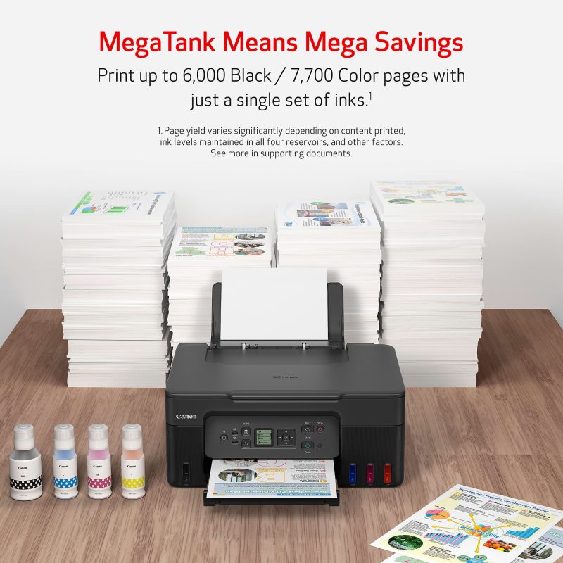 Canon® PIXMA™ G3270 MegaTank Wireless Inkjet All-In-One Color Printer, Black - Image 3