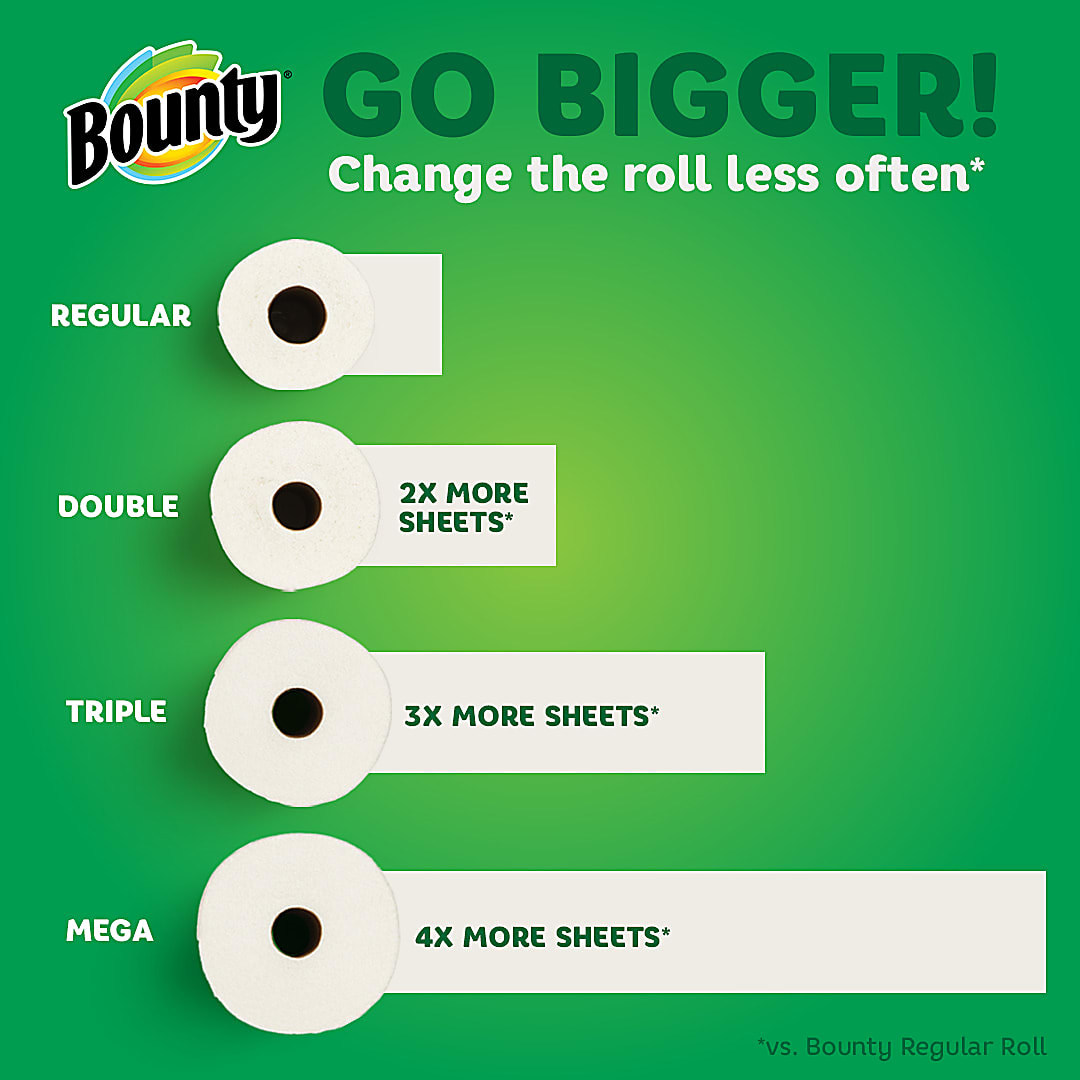 Bounty Select-A-Size 2-Ply Paper Towels, Double Rolls, 6" x 11", White, 90 Sheets Per Roll, Pack Of 12 Rolls - Image 8