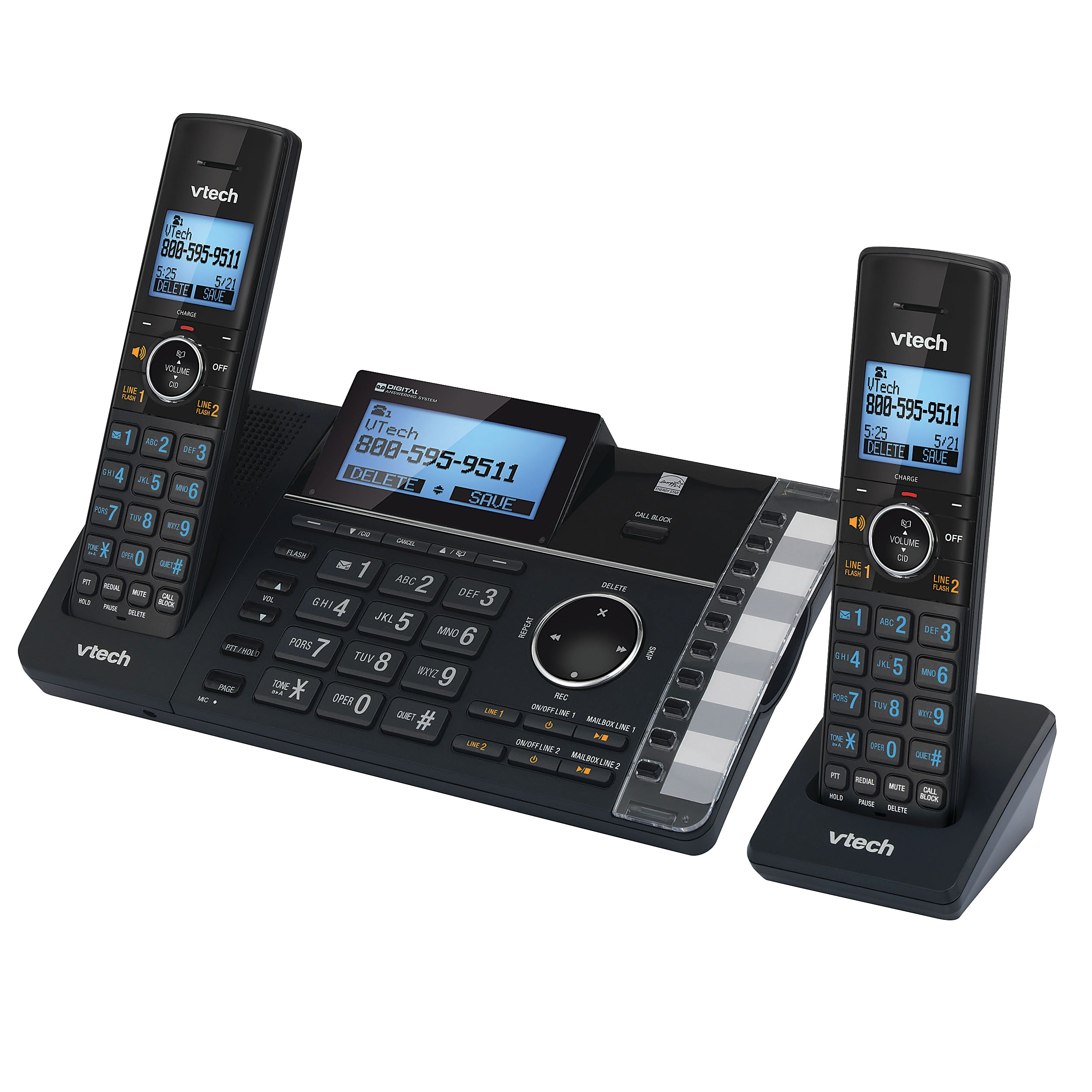 VTech® DS6251-2 DECT 6.0 Expandable 2-Line Cordless Phone With Answering System, 80-1375-00 - Image 2