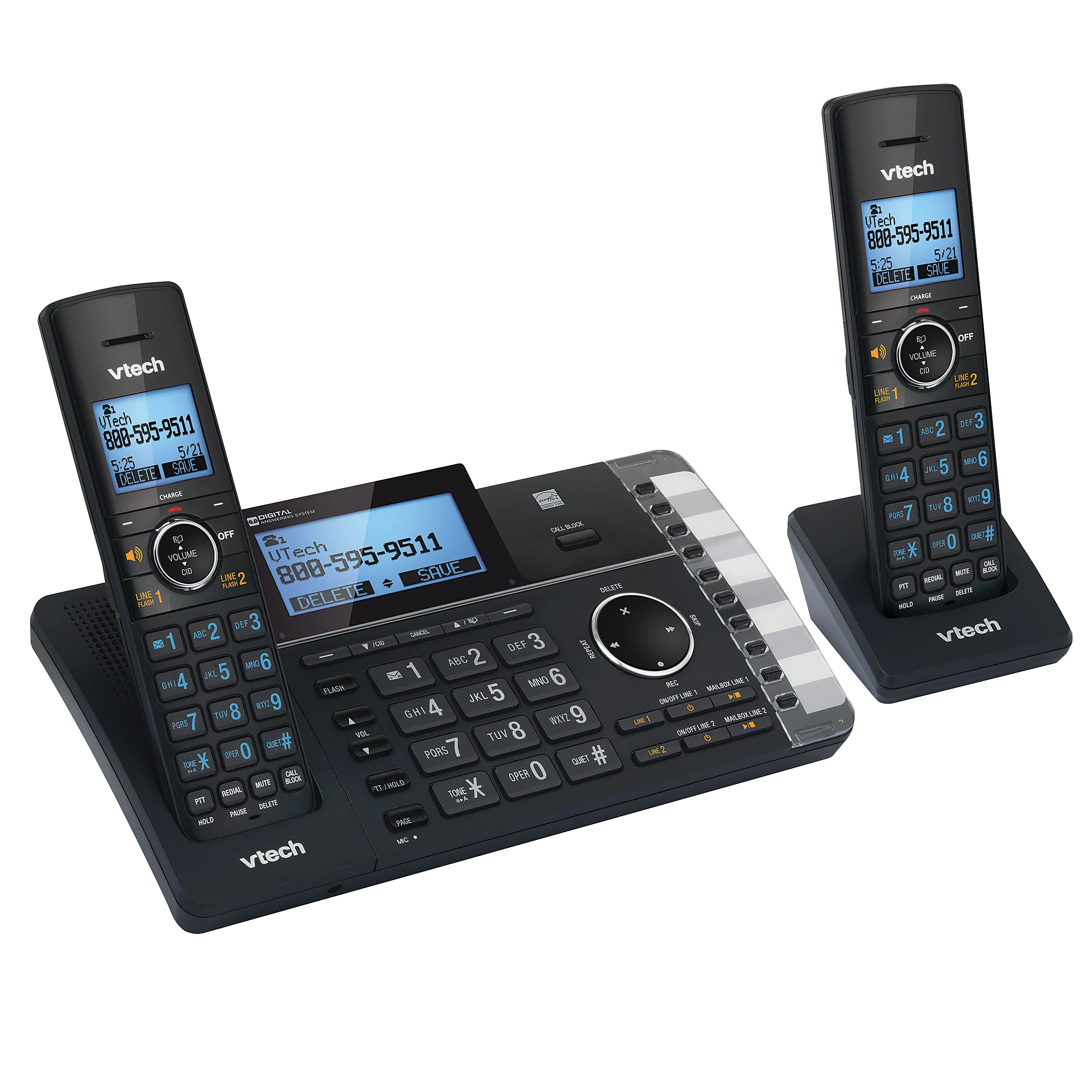 VTech® DS6251-2 DECT 6.0 Expandable 2-Line Cordless Phone With Answering System, 80-1375-00 - Image 3
