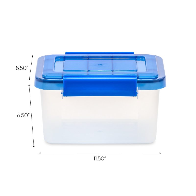 Iris Ultimate Weathertight Storage Boxes, 11-1/2”L x 12-7/16”W x 10-1/4”H, 6.5 Qt, Clear, Set Of 5 Boxes - Image 8