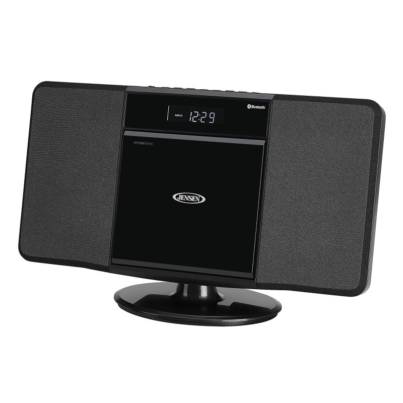 JENSEN Bluetooth JBS-300 Wall-Mountable Music System With CD Player And AM/FM Radio, 9.33"H x 14.84"W x 3.54"D, Black - Image 2