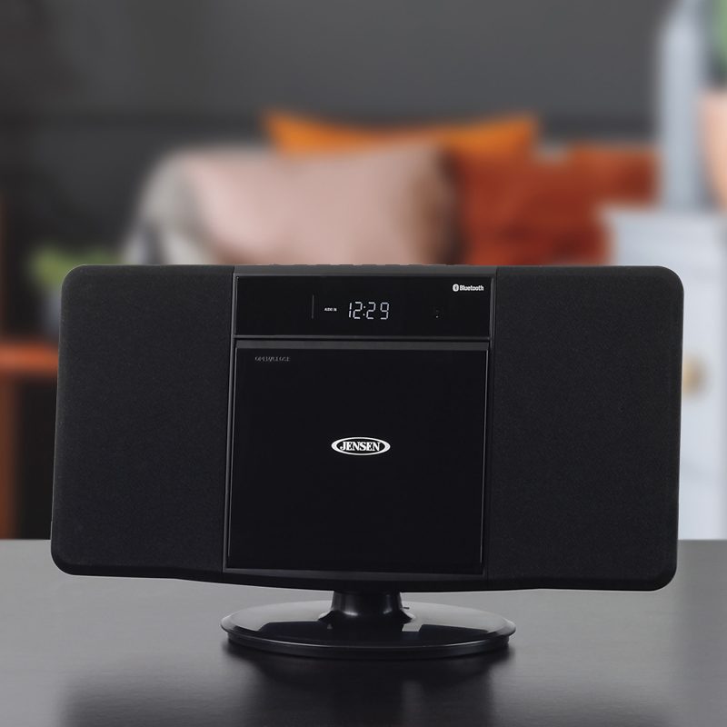 JENSEN Bluetooth JBS-300 Wall-Mountable Music System With CD Player And AM/FM Radio, 9.33"H x 14.84"W x 3.54"D, Black - Image 4