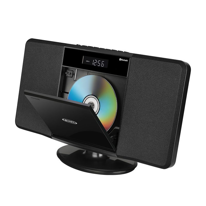 JENSEN Bluetooth JBS-300 Wall-Mountable Music System With CD Player And AM/FM Radio, 9.33"H x 14.84"W x 3.54"D, Black - Image 5