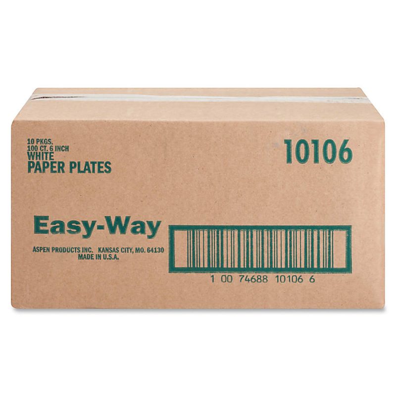 AJM Green Label Paper Plates, 6", White, Box Of 1,000 Plates - Image 3