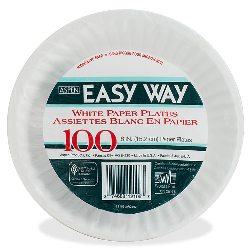AJM Green Label Paper Plates, 6", White, Box Of 1,000 Plates - Image 4
