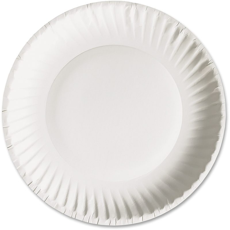AJM Green Label Paper Plates, 9", White, Box Of 1,200 Plates - Image 4