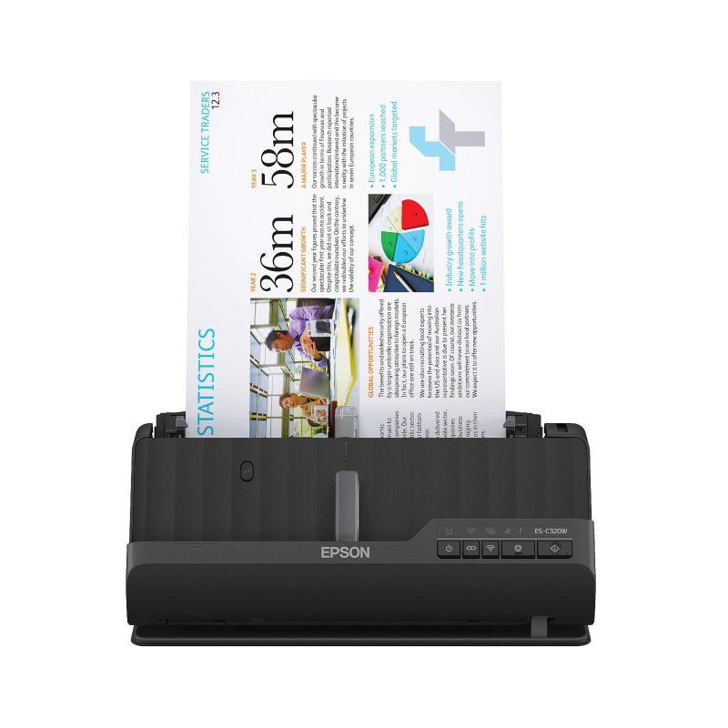 Epson WorkForce® Wireless Compact Desktop Document Scanner, ES-C320W