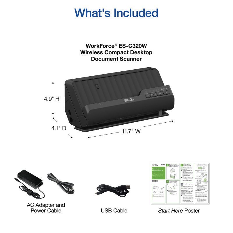 Epson WorkForce® Wireless Compact Desktop Document Scanner, ES-C320W - Image 4