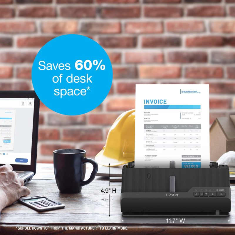 Epson WorkForce® Wireless Compact Desktop Document Scanner, ES-C320W - Image 5