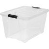 Iris® Stackable Clear Storage Boxes, 22" x 16 1/2" x 13", Clear, Black, Case Of 6 - Image 3