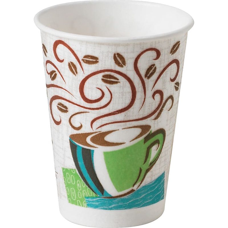 Dixie PerfecTouch 8 oz Insulated Paper Hot Coffee Cups by GP Pro - 50 / Pack - 20 / Carton - Coffee Haze - Paper, Cellulose Fiber - Hot Drink - Image 3
