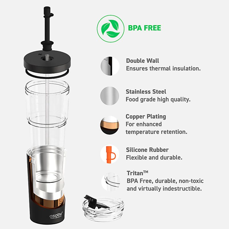 Asobu Marina 2-in-1 Tumbler, 28 Oz, Black - Image 4
